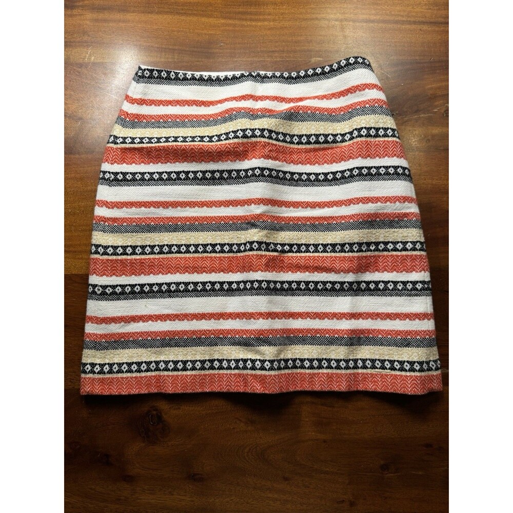 LOFT Petites Women’s Cotton Jacquard Striped Mini Skirt Sz 2P Boho Lined - NWOT